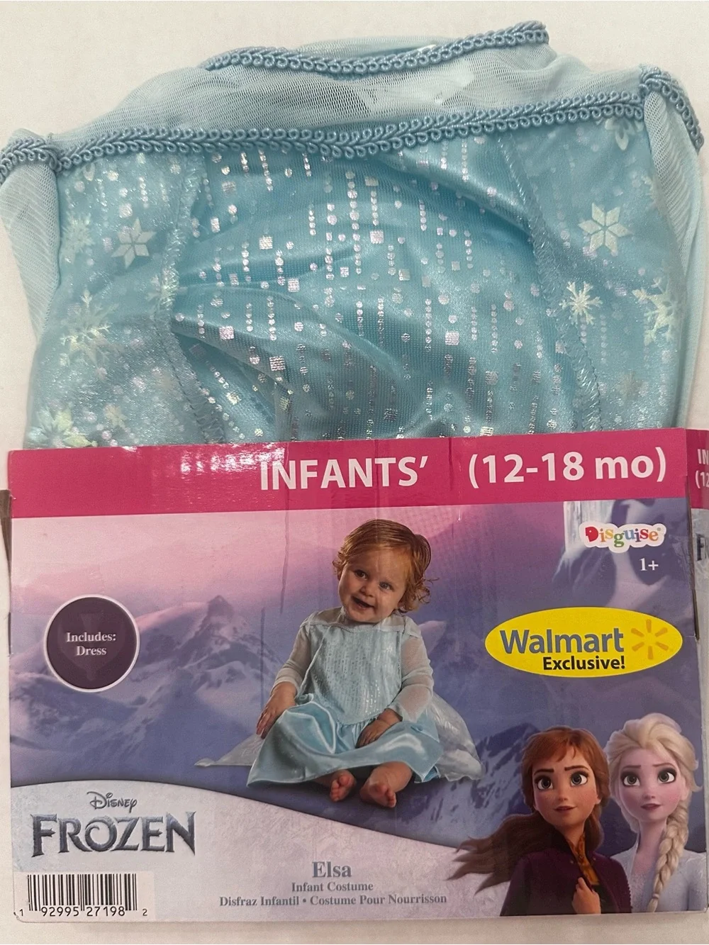 New 12-18 Months Disney Frozen Elsa Dress Up Infant Costume Halloween